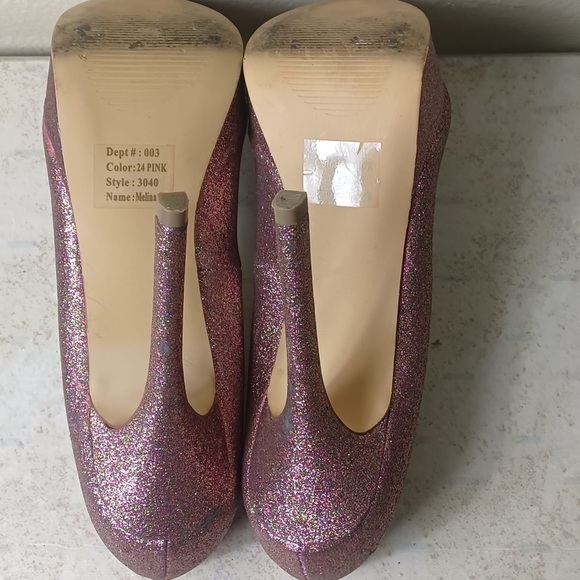Bakers Glittery Pink Heels Size 10 M - Picture 9 of 10